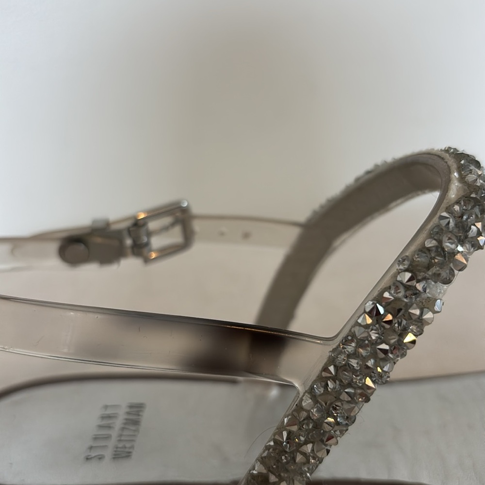 Stuart Weitzman Teezer Clear Jelly flat sandal with crystal embellishments - Picture 7 of 7